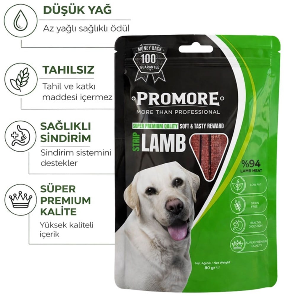 Promore Kuzu Etli Atıştırmalık Köpek Ödül Maması 80 GR