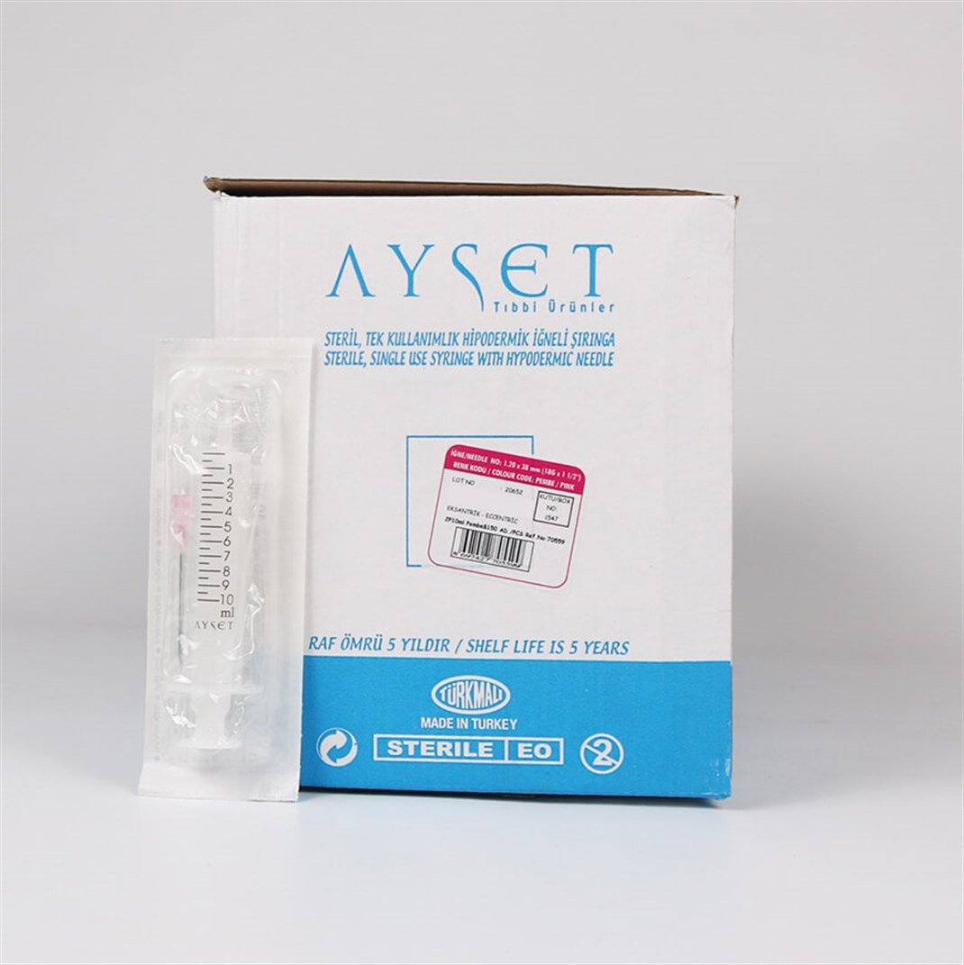 Ayset 10 CC 2 Parça (CONTALI) Pembe Enjektör 150'li Paket