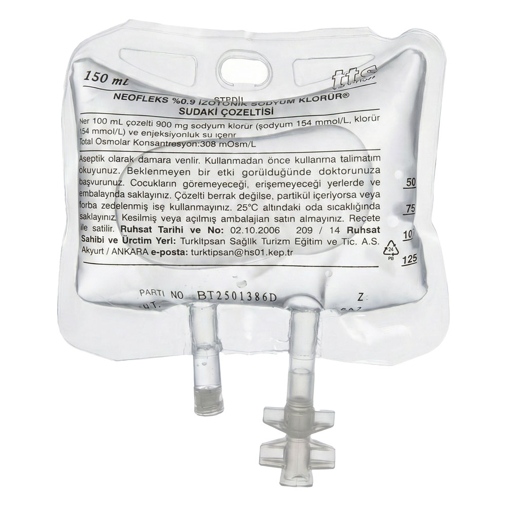 İzotonik %0,9 Sodyum Klorür 150 ML Setsiz