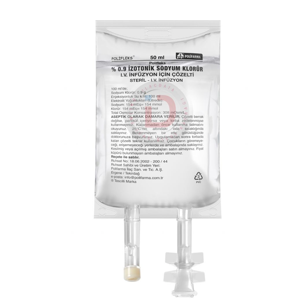 İzotonik %0,9 Sodyum Klorür 50 ML Setsiz