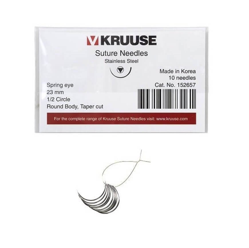 Kruuse Sütür İğnesi Spring 1/2 Yuvarlak 23 MM 10'lu Paket