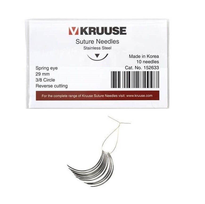Kruuse Sütür İğnesi Spring 3/8 Keskin 29 MM 10'lu Paket