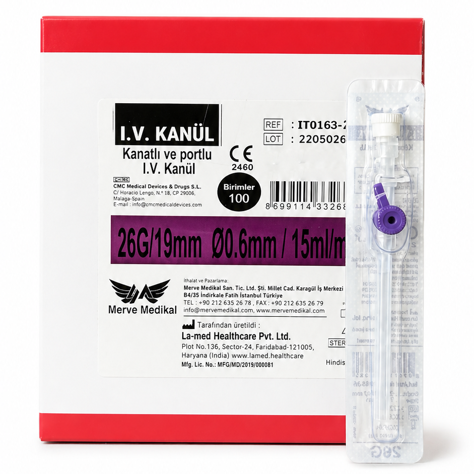 Lamed Branül (İntraket) Mor (26G) 100'lü Paket