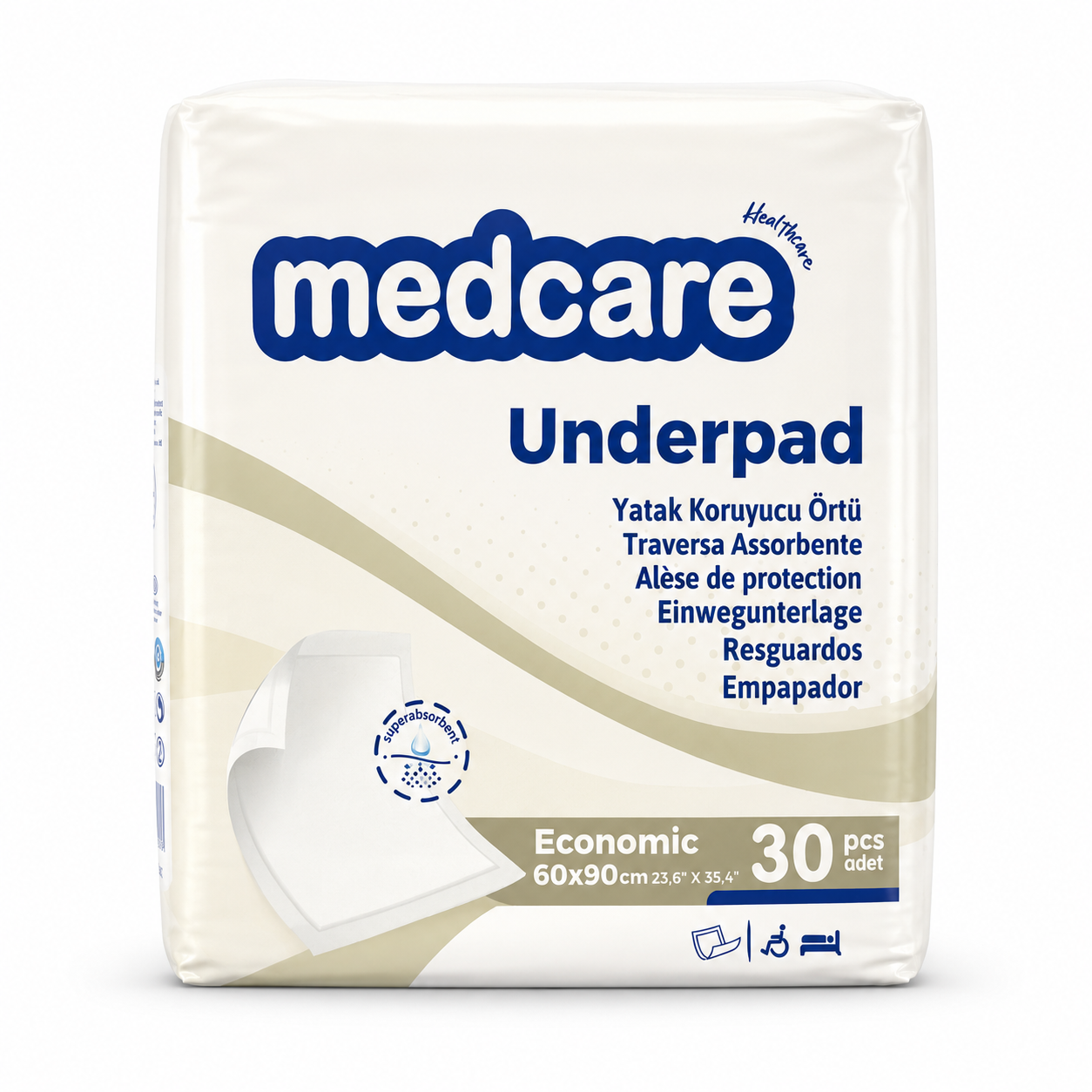 Medcare Sermeli Bez (Hasta Alt Bezi) 60 Cm*90 Cm 30'lu Paket