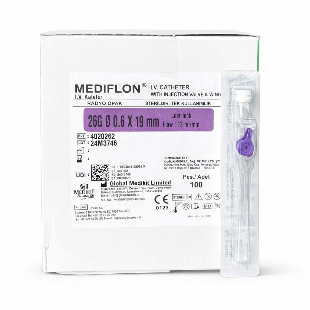 Mediflon Branül (İntraket) Mor (26G) 100'lü Paket