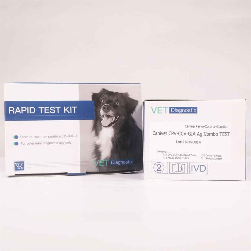 Vet Diagnostix Parvo (CPV) Ag + Corona (CCV) Ag + Giardia 10'lu Paket