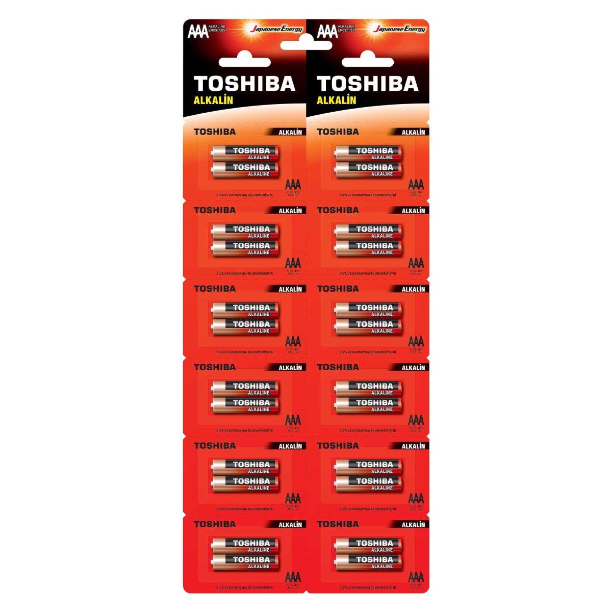 TOSHIBA LR03 24LÜ KARTELA ALKALİN İNCE PİL