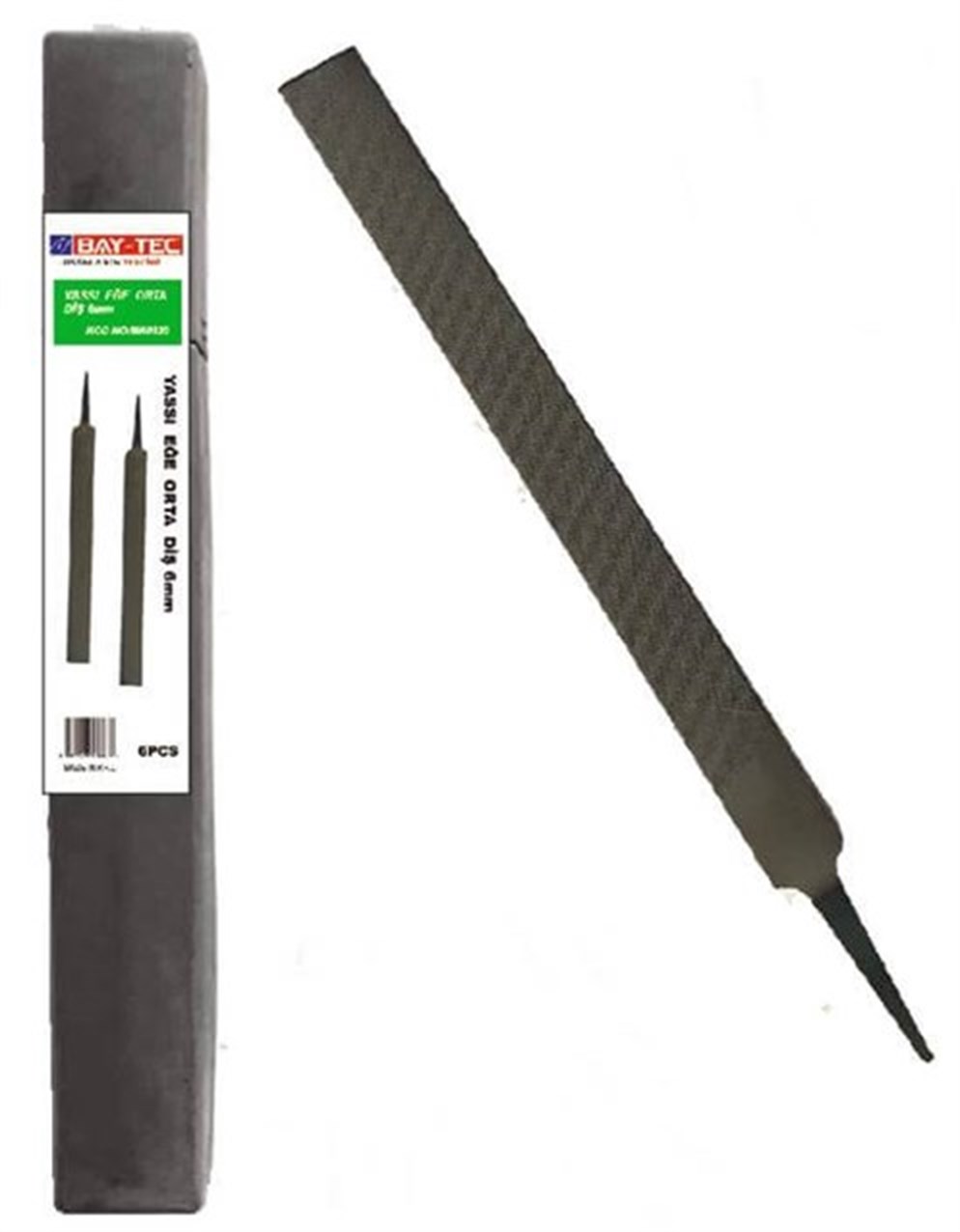 Bay-Tec 12 Adet Orta Diş Yassı Eğe 6mm