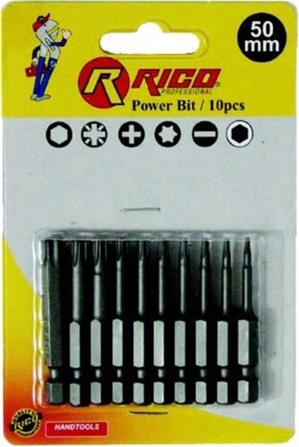 RİCO 10 Parça Torx Bits Uç Seti 50 mm