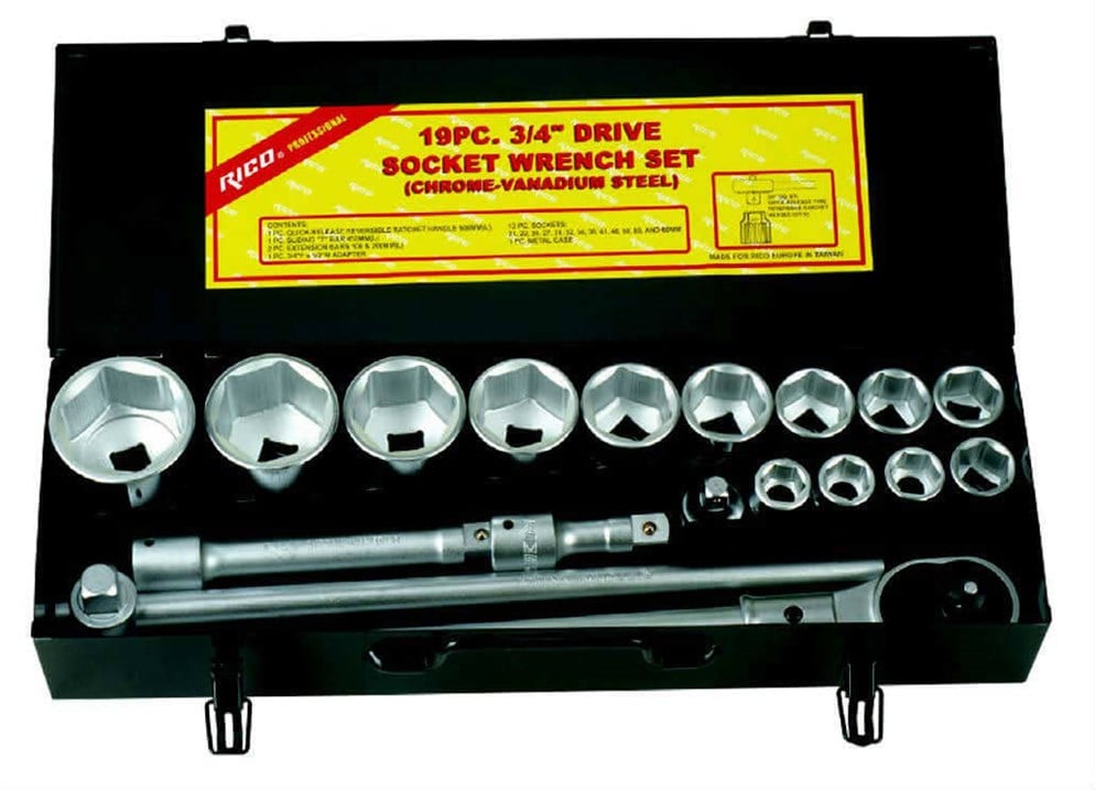 RİCO 19 PC 3/4 Ağır Lokma Set 6 Köşe