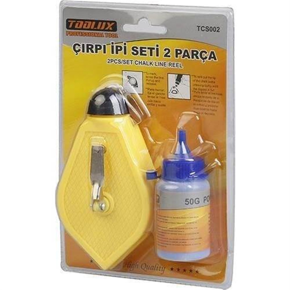 Toolux Boyalı Çırpı İpi Seti Düz Çizgi İpi Renkli 2'li