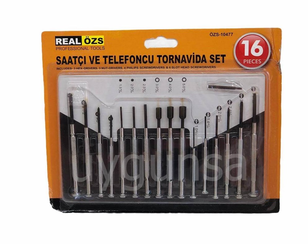 Realözs 16 Parça Saatçı ve Telefoncu Tornavida Seti