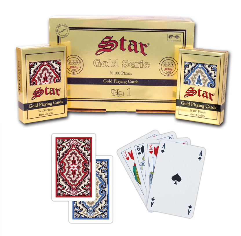 Star Gold %100 Plastik Oyun Kağıdı No:1 20 Paket