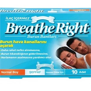 Breathe Right Şeffaf Burun Bandı Normal Boy 10 Adet