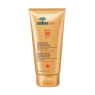 Nuxe Sun Lait Delicieux Protection Spf30 150 ml - Yüz ve Vücut Güneş Koruyucu Bronzlaştırıcı Süt