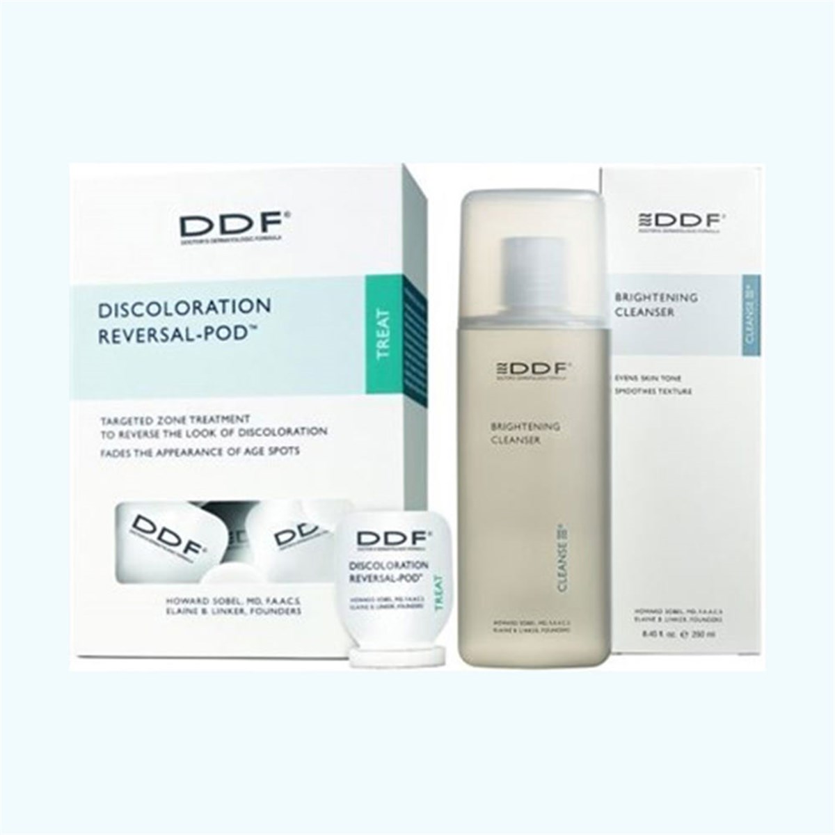 DDF Discoloration Reversal Pod & DDF Brightening Cleanser - Leke Açıcı  Serum & Leke Açıcı Temizleyici Jel