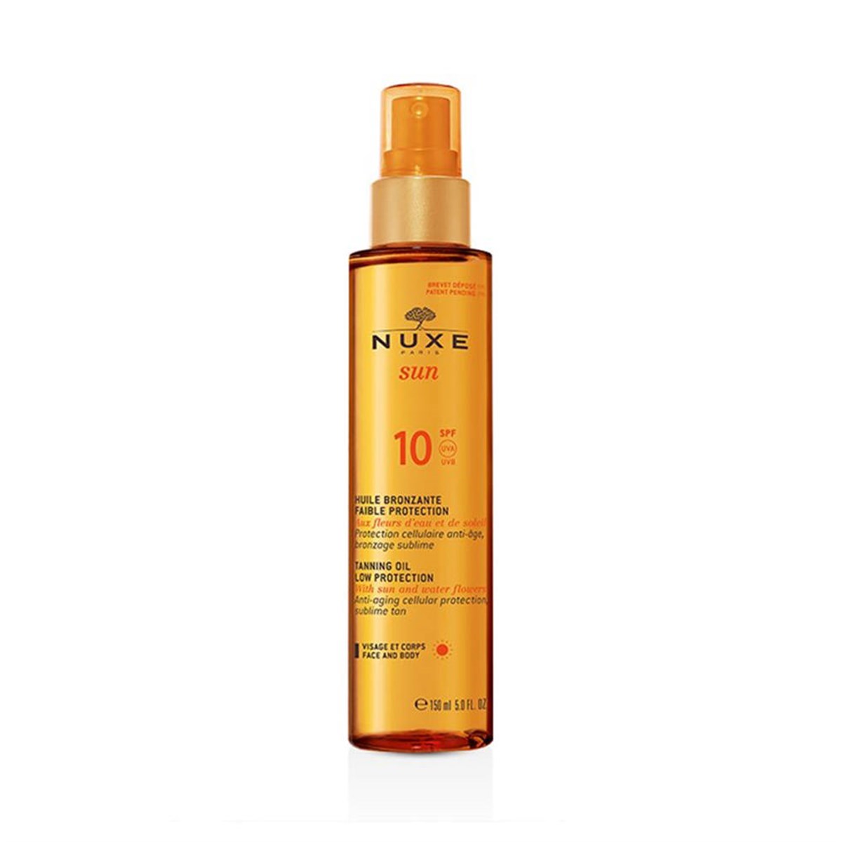 Nuxe Sun Tanning Oil for Face and Body Spf 10 150 ml Yüz ve Vücut Güneş