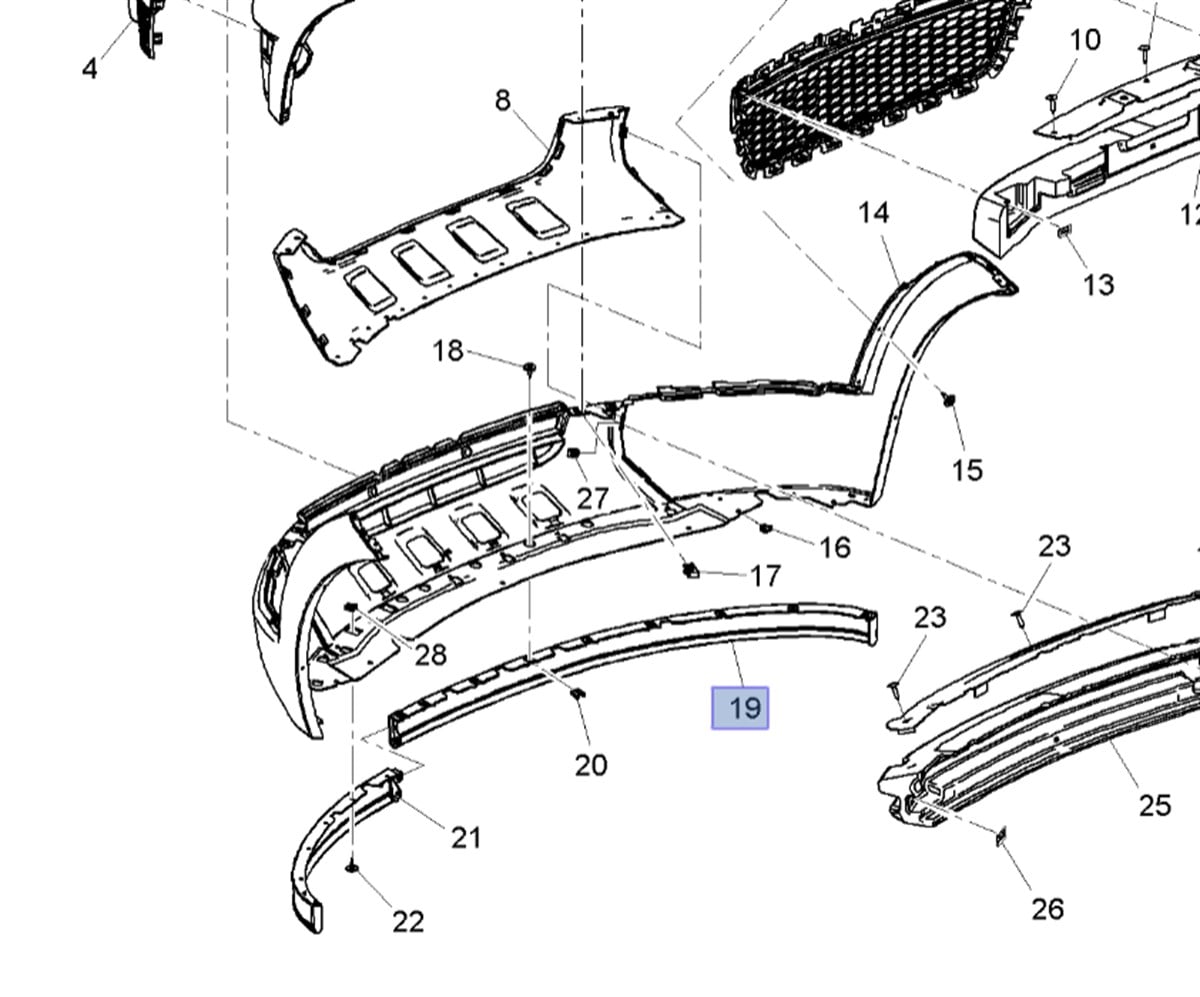 Chevrolet Captiva C140 Sağ Tampon Alt Karlığı GM