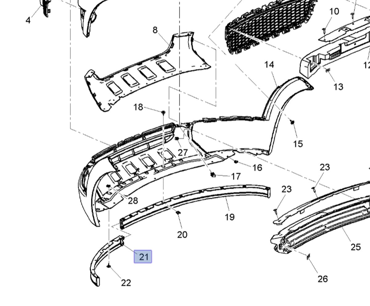 Chevrolet Captiva C140 Sol Tampon Alt Karlığı GM