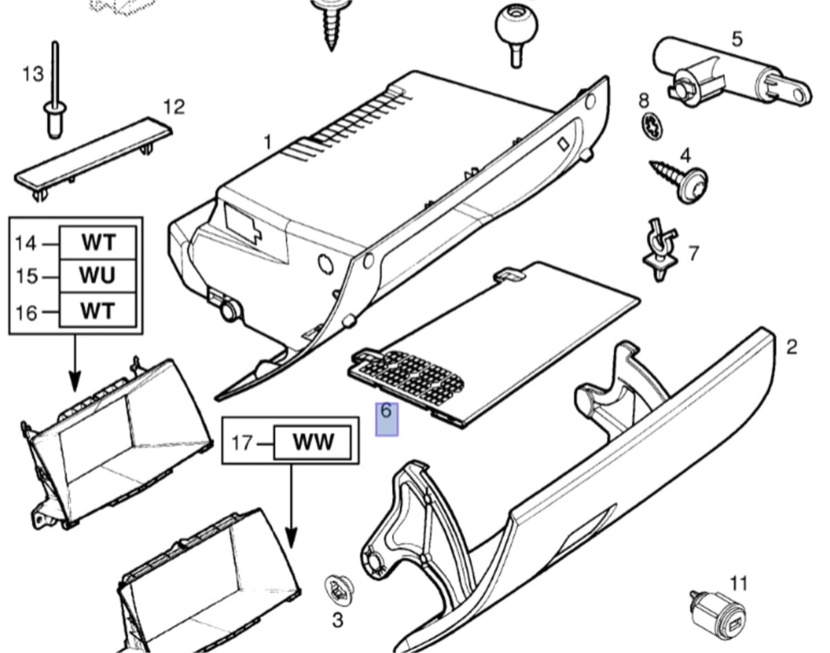 Opel Astra H Torpido Ayırıcı Rafı GM