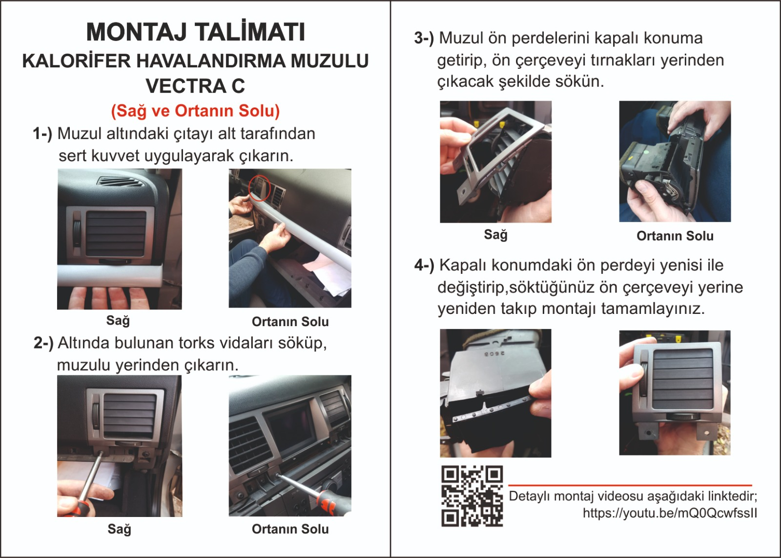 Opel Vectra C Sağ Havalandırma Muzul Izgarası