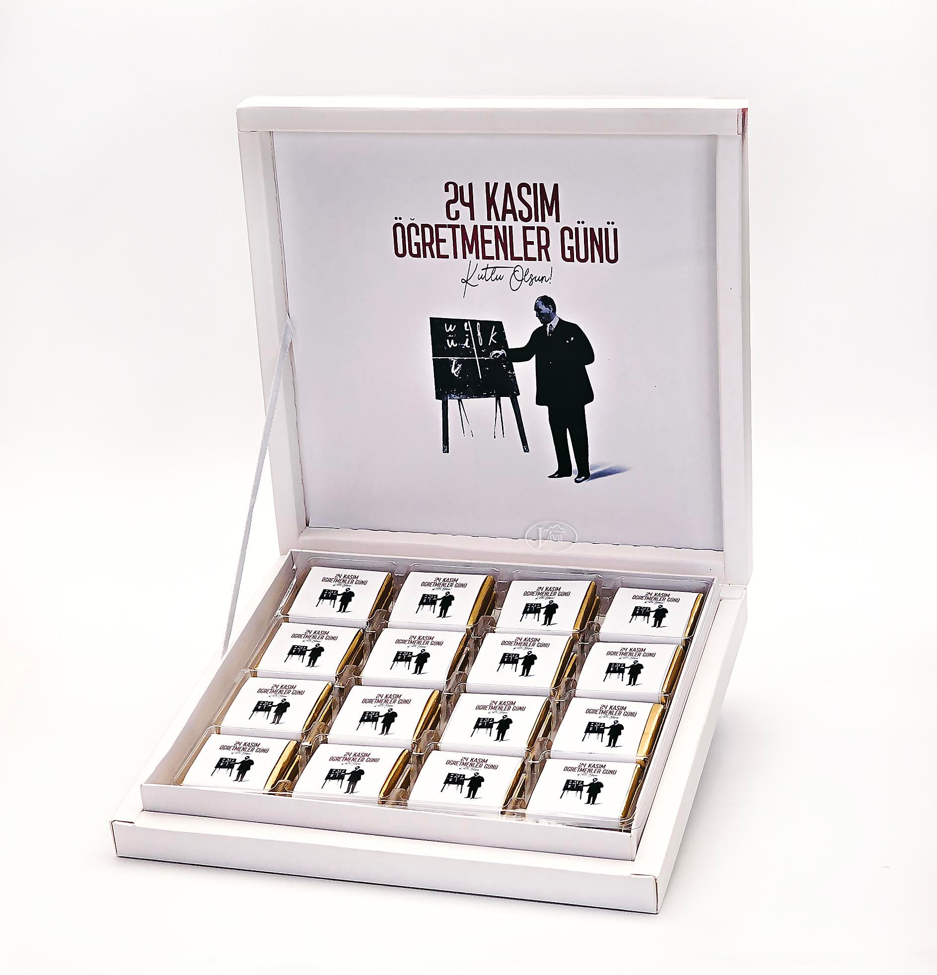 Atatürk Öğretmenler Günü Sargılı Madlen Çikolata 48'li Paket