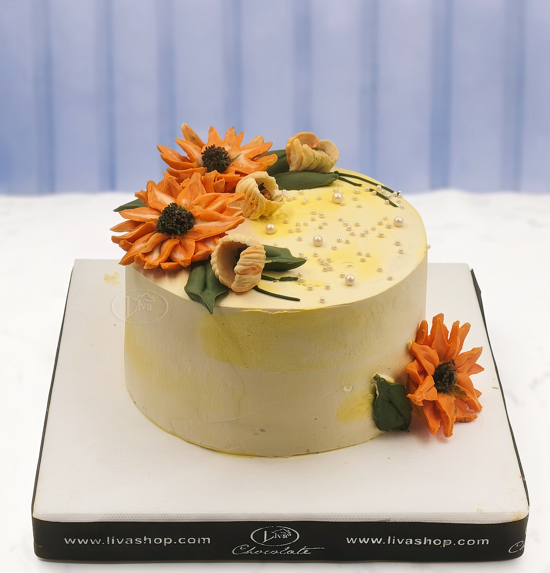 Turuncu Ayçiçeği Buttercream Özel Pasta