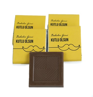 Metal Kutu Babalar Günü Çikolatası Sarı Tasarım ( 80 Adet Napoliten Çikolata )