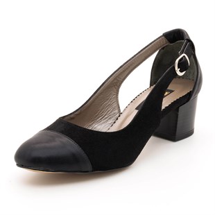 Costo shoesAbiye ve Topuklu Modellerimiz15105 Siyah Süet Siyah Analin  Büyük Numara Bayan Ayakkabılar