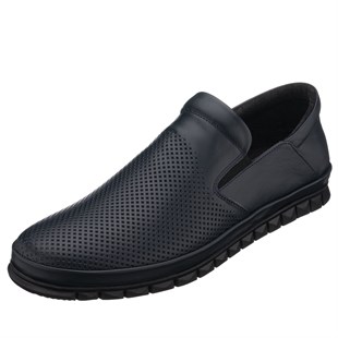 COSTO SHOESANASAYFAMAG1041-1 Lacivert Deri Yazlık Büyük Numara Dana Derisi Rahat Geniş Kalıp Erkekr Ayakkabı