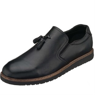 Costo shoesYazlık Modellerimiz45 - 46 - 47 - 48 - 49- 50 AG8442 Siyah Deri Yazlık Üst kalite Termo Taban Büyük Numara  Erkek Ayakkabısı Rahat Geniş Kalıp 