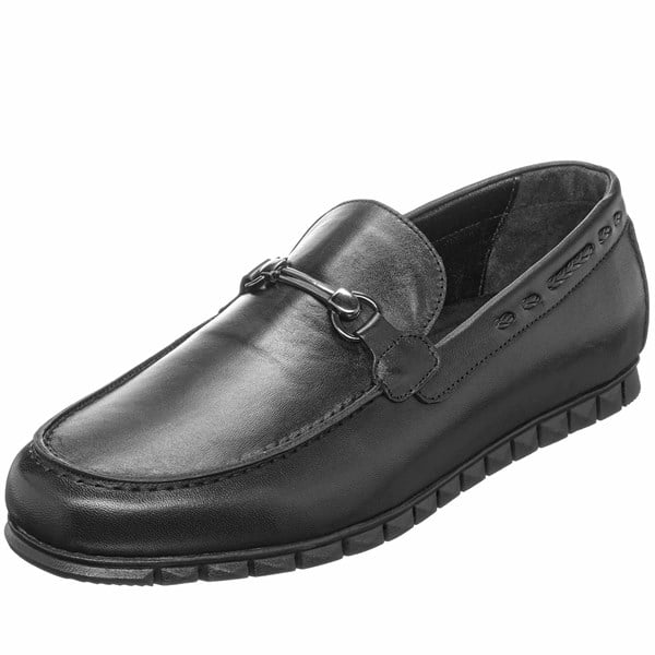 Costo shoes49-50 NumaralarN7143 Siyah Dana derisi Rahat şık ve estetik kalıp kauçuk taban 4 mevsim Büyük numara erkek ayakkabısı