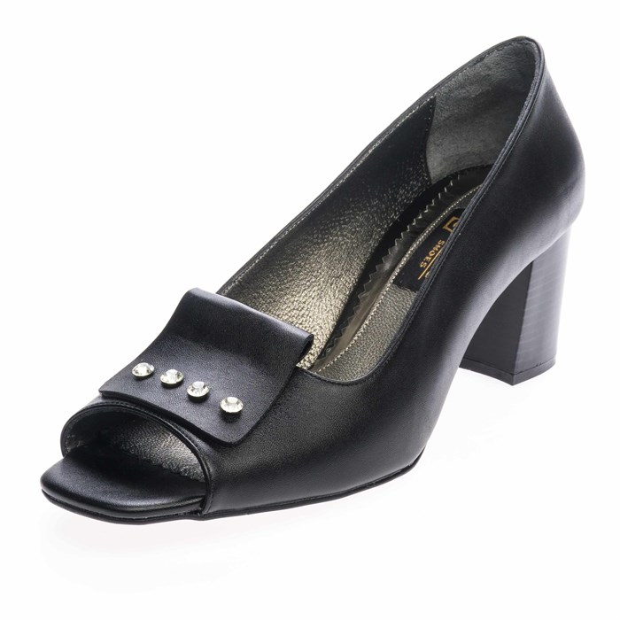 Costo shoesAbiye ve Topuklu Modellerimiz190318 Siyah Analin Büyük Numara Kadın Ayakkabı