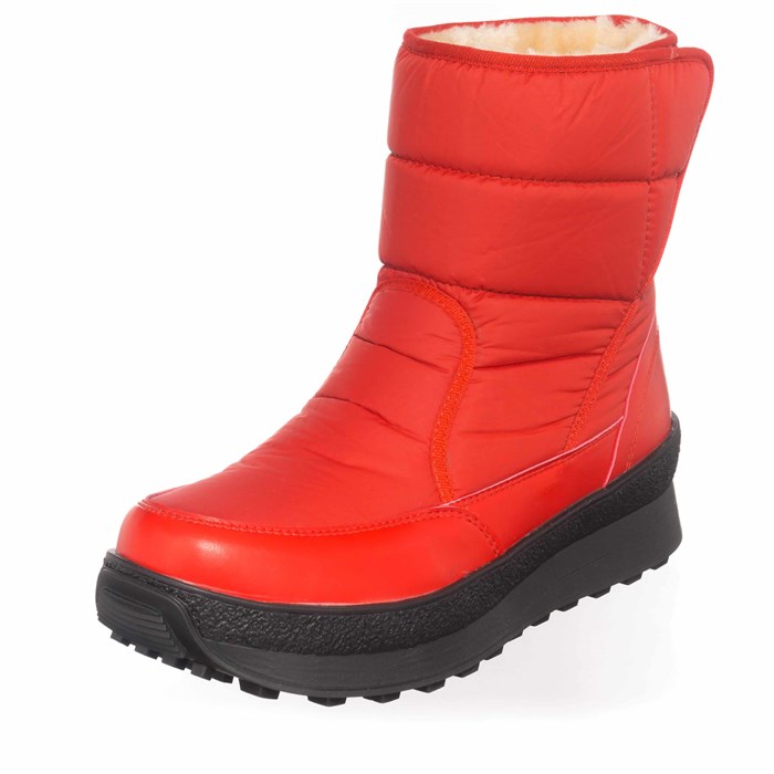 Costo shoesBot ve Çizme ModellerimizBT233 Kırmızı Cırtlı Rahat Geniş Kalıp Büyük Numara Kürklü Bot