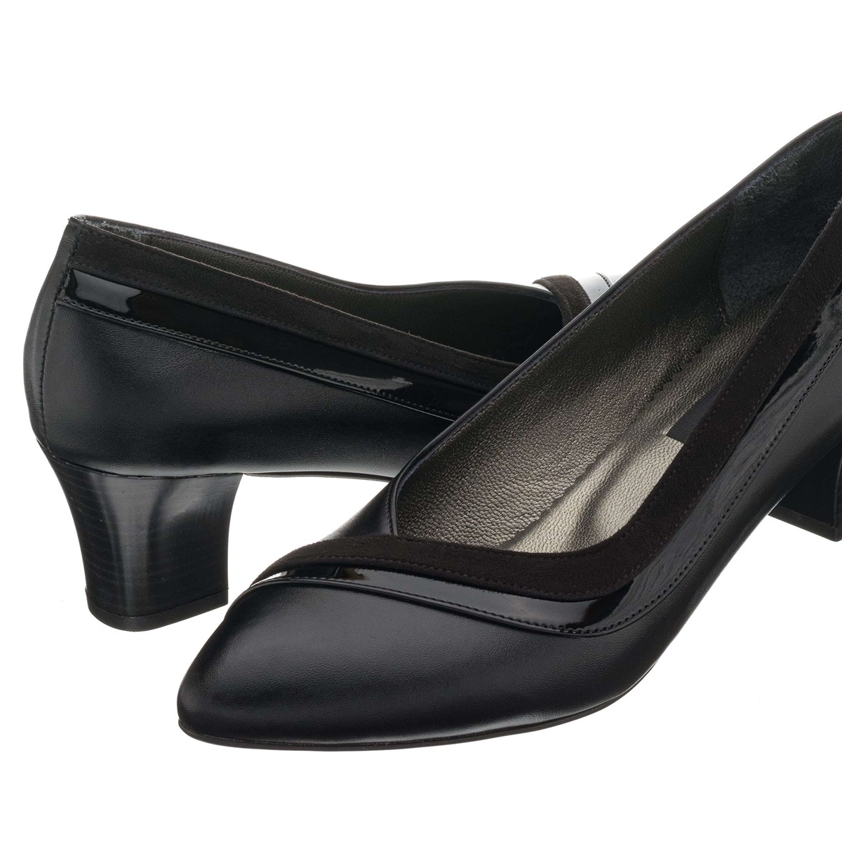 41,42,43,44 Numaralarda Siyah Estetik Derin Dekolteli Abiye Özel Deri Büyük  Numara Kadın Topuklu Ayakkabı