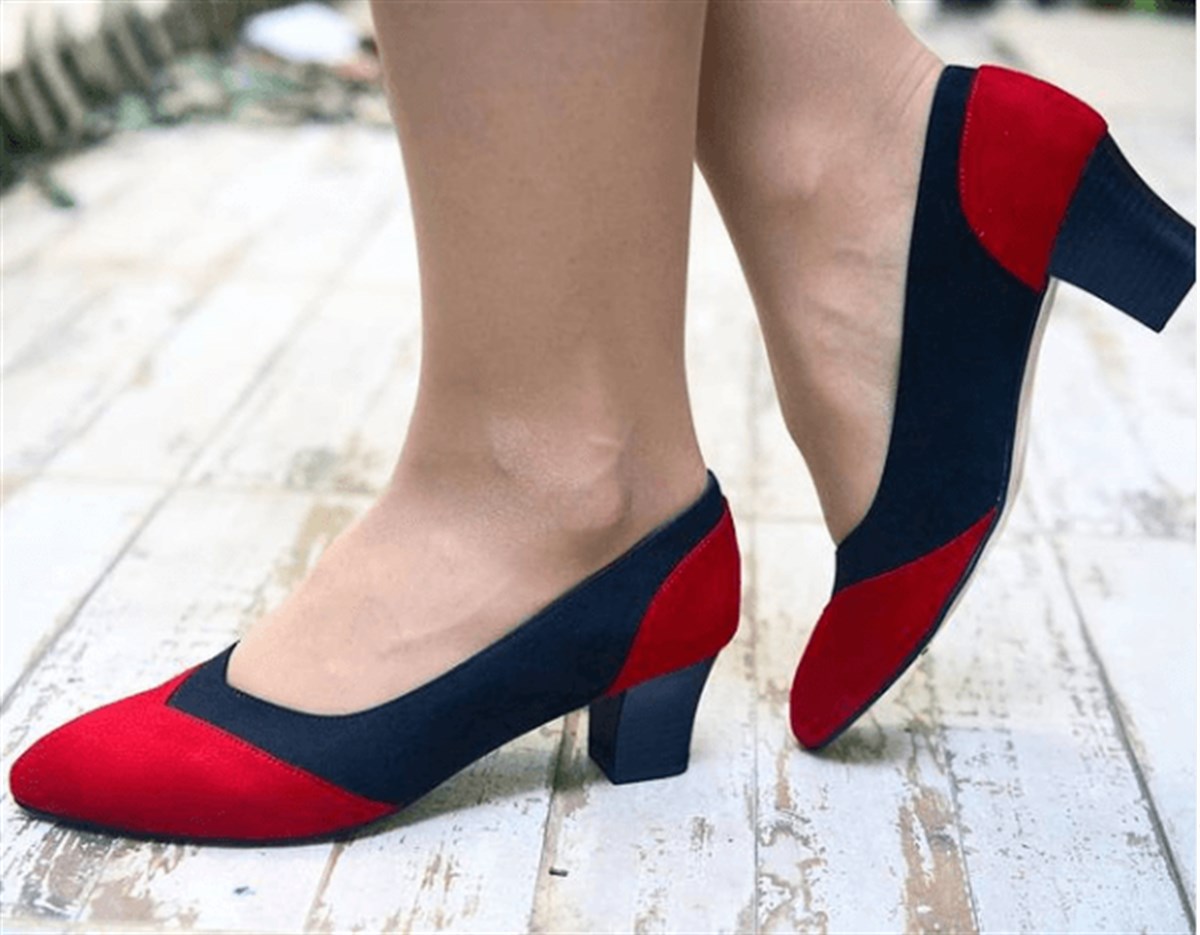 Siyah Kırmızı03,  iriadam, 40 41 42 43 44 numara kadın kısa topuk ayakkabı, büyük numara topuklu uygun fiyat kadın ayakkabı, büyük numara kadın 5 pont kısa topuk günlük ayakkabı, büyük beden geniş kalıp kaliteli kadın bayan topuklu ayakkabı,