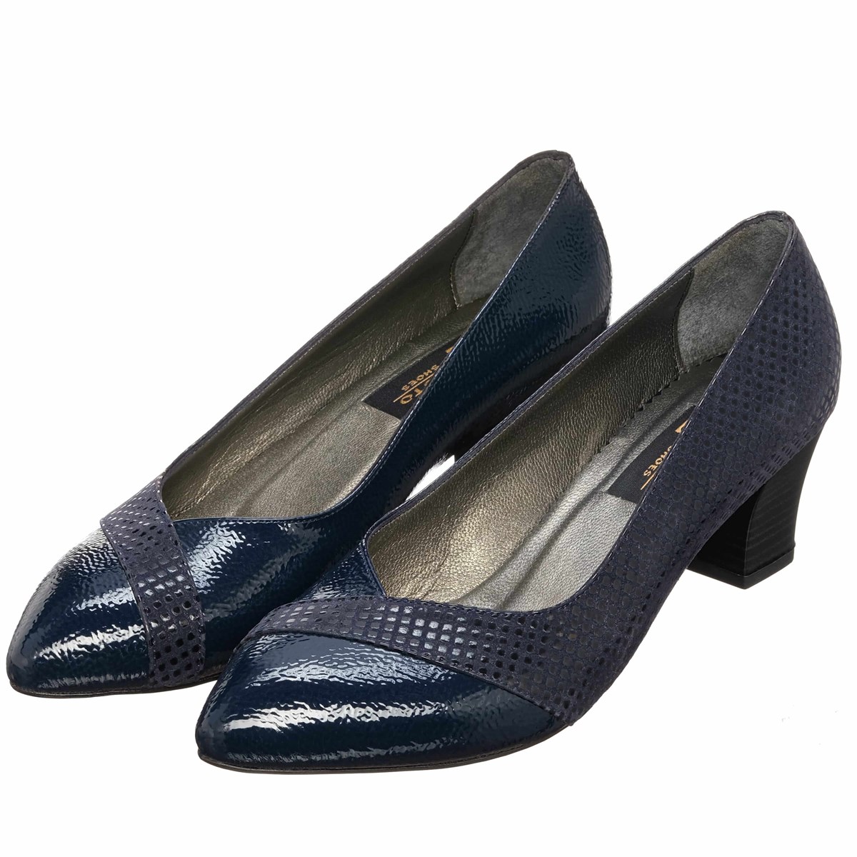 45 Numara 46 numara 47 Numara 48 numara 49 numara 50 numara Büyük Numara Kısa Topuk Kadın Stiletto Ayakkabı KDR1717 Lacivert