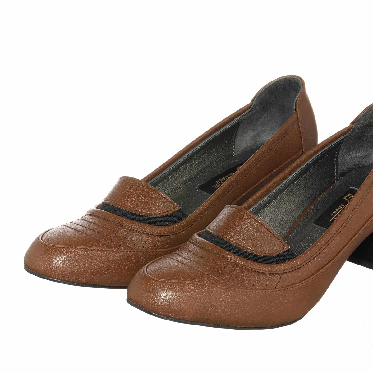 45 Numara 46 numara 47 Numara 48 numara 49 numara 50 numara Büyük Numara Kısa Topuklu Kadın Ayakkabı KDR1876 Taba