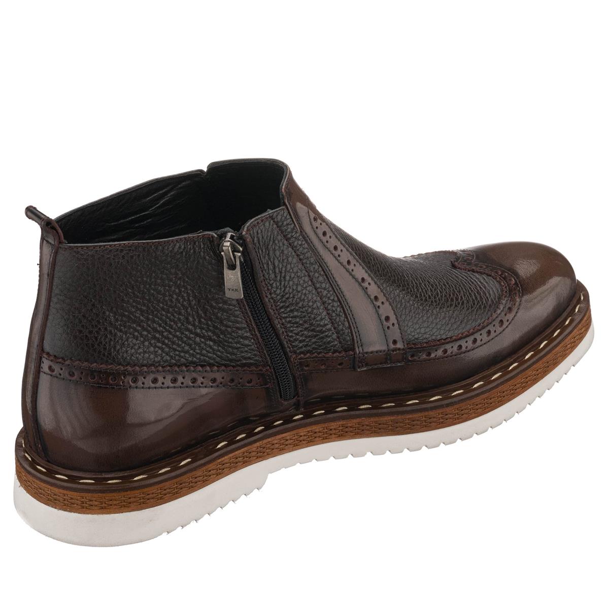 Kahve Deri46, 45 46 47 48 49 50 numara erkek bot, deri kışlık ve su geçirmez büyük numara erkek bot, İriadam geniş kalıp kaliteli bot modelleri, uygun fiyat