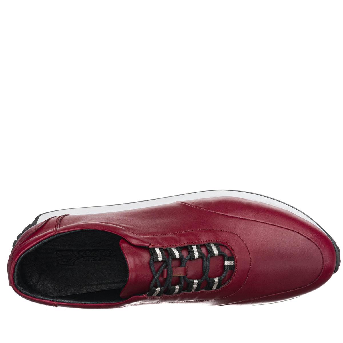 45 Numara 46 numara 47 Numara 48 numara 49 numara 50 numara Büyük Numara Erkek Gündelik Spor Deri Ayakkabı - DORA2023 Bordo