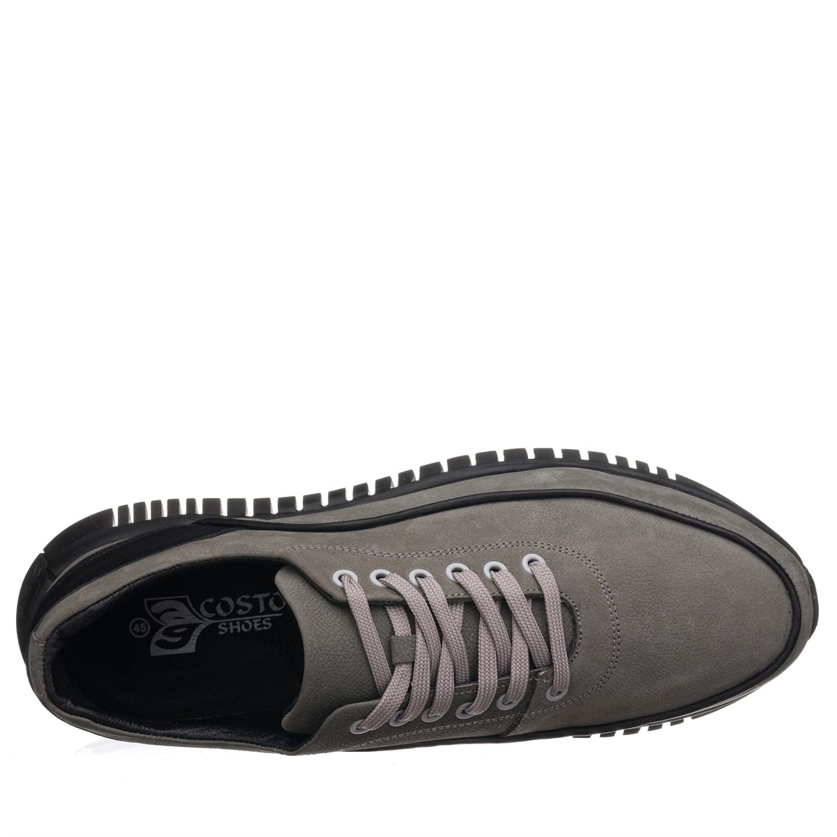 45 Numara 46 numara 47 Numara 48 numara 49 numara 50 numara Büyük Numara Erkek Deri Ayakkabı - GG1318 Gri