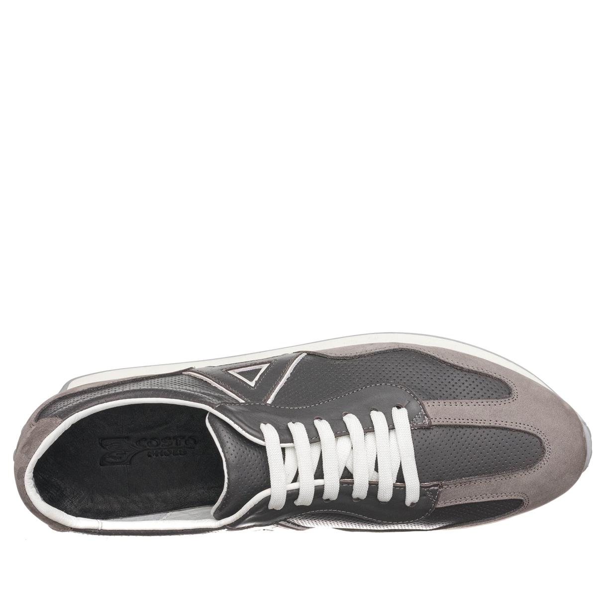 45 Numara 46 numara 47 Numara 48 numara 49 numara 50 numara Büyük Numara Deri Spor Ayakkabı - GG18 Gri