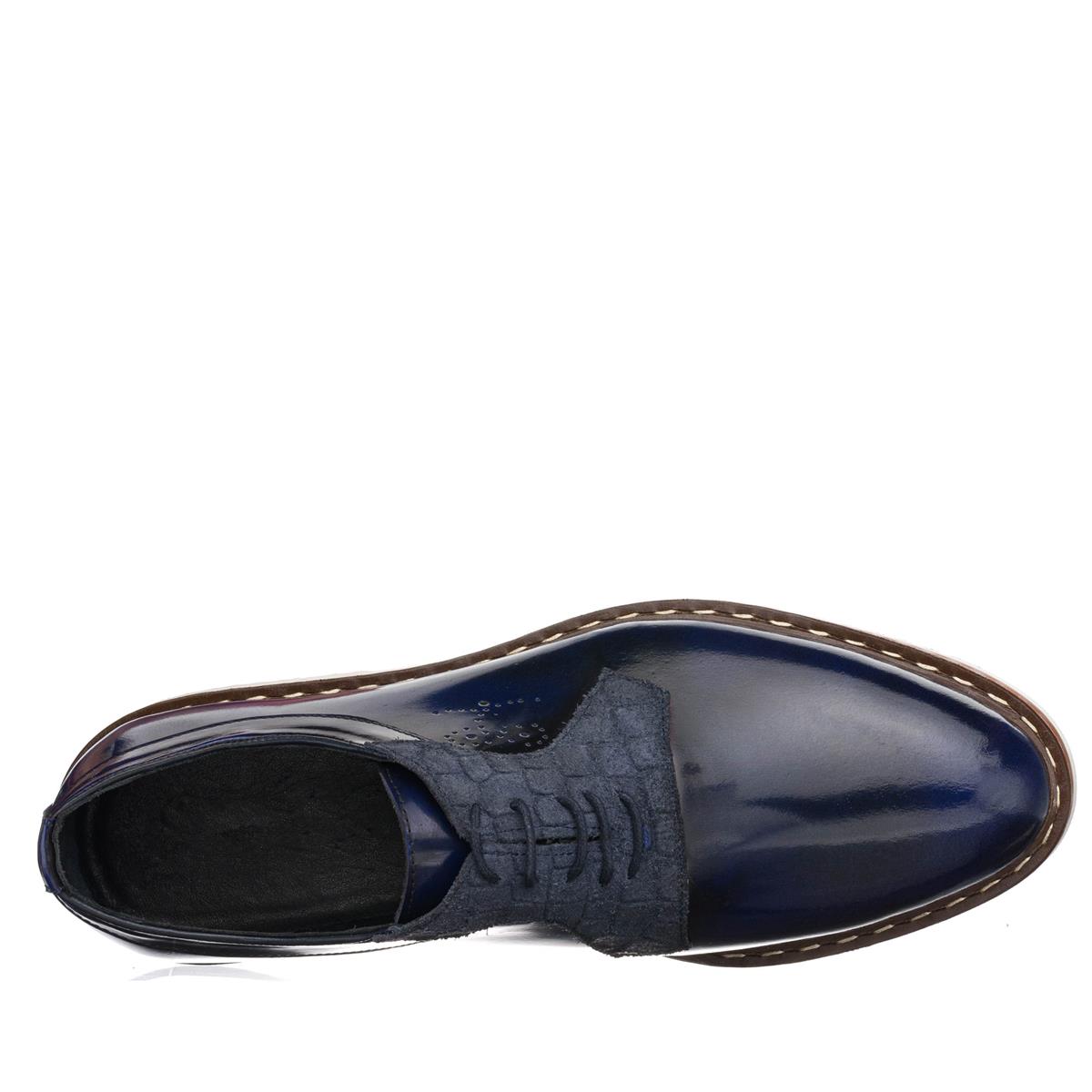 45 Numara 46 numara 47 Numara 48 numara 49 numara 50 numara Büyük Beden Erkek Günlük Deri Ayakkabı - GS4138 Lacivert