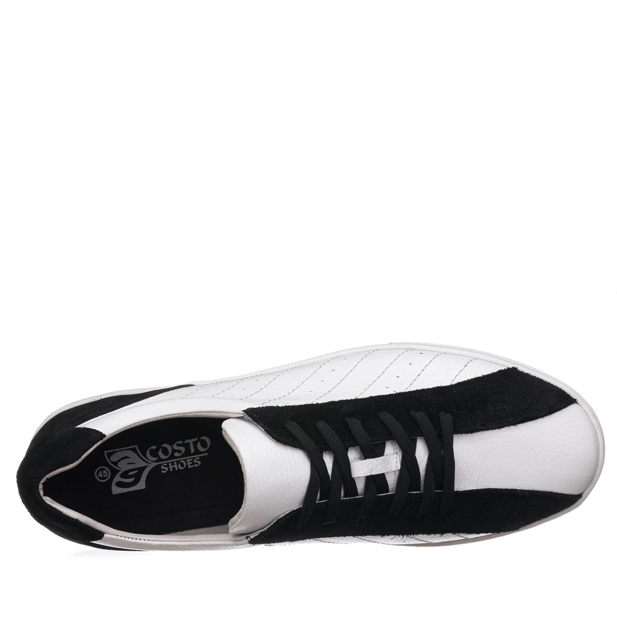 45 Numara 46 numara 47 Numara 48 numara 49 numara 50 numara Büyük Numara Günlük Spor Deri Ayakkabı - Kaan-01 Beyaz