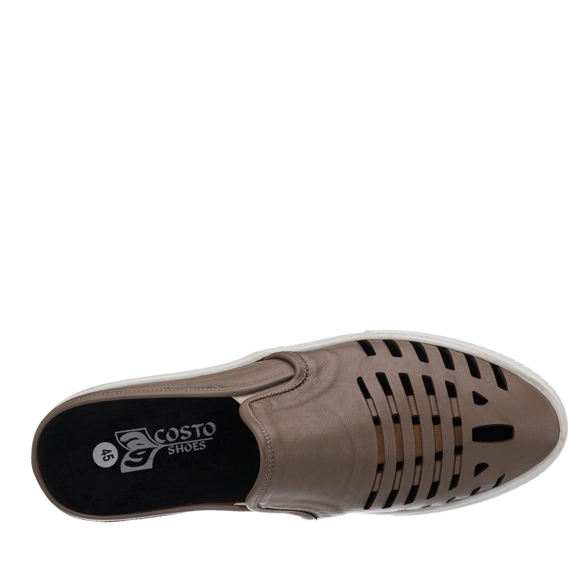 45 Numara 46 numara 47 Numara 48 numara 49 numara 50 numara Büyük Numara Erkek Terlik Ayakkabı - Kaan-07 Vizon