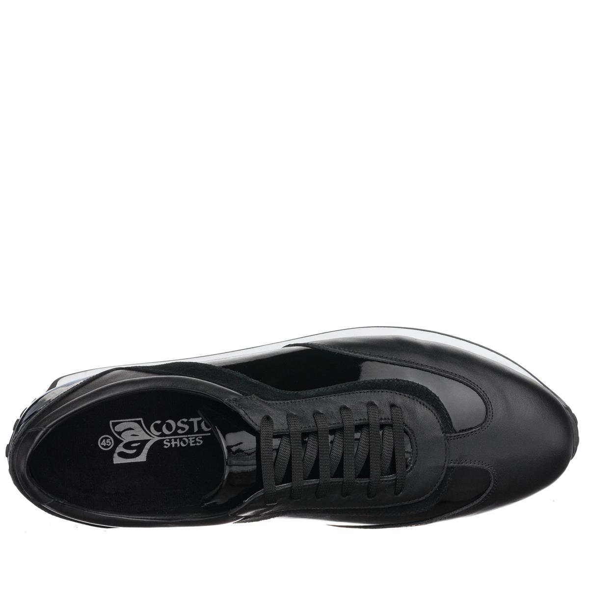 45 Numara 46 numara 47 Numara 48 numara 49 numara 50 numara Günlük Büyük Numara Deri Spor Ayakkabı - KB77 Siyah