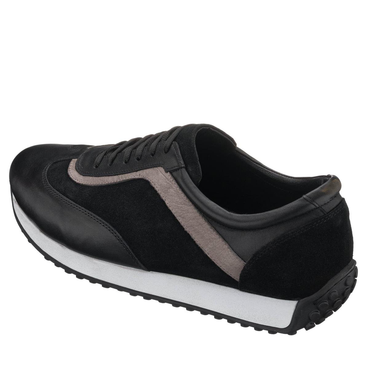 Siyah Gri Deri5, iriadam, 45 46 47 48 49 50 numara erkek spor deri ayakkabı, spor ayakkabı, büyük numara erkek spor, büyük beden geniş kalıp kaliteli deri spor ayakkabı, uygun fiyat