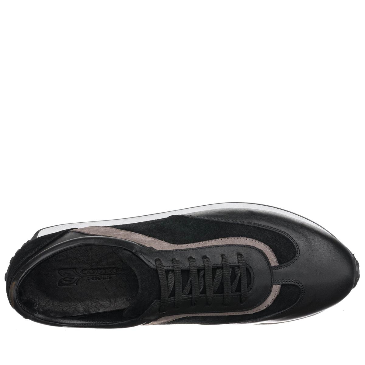 45 Numara 46 numara 47 Numara 48 numara 49 numara 50 numara Büyük Numara Erkek Deri Spor Ayakkabı - KB77 siyah