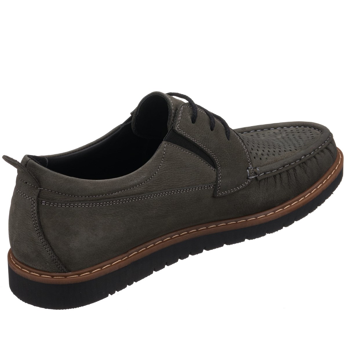 45 Numara 46 numara 47 Numara 48 numara 49 numara 50 numara Büyük Numara Erkek Nubuk Deri Ayakkabı - KRT103 Gri