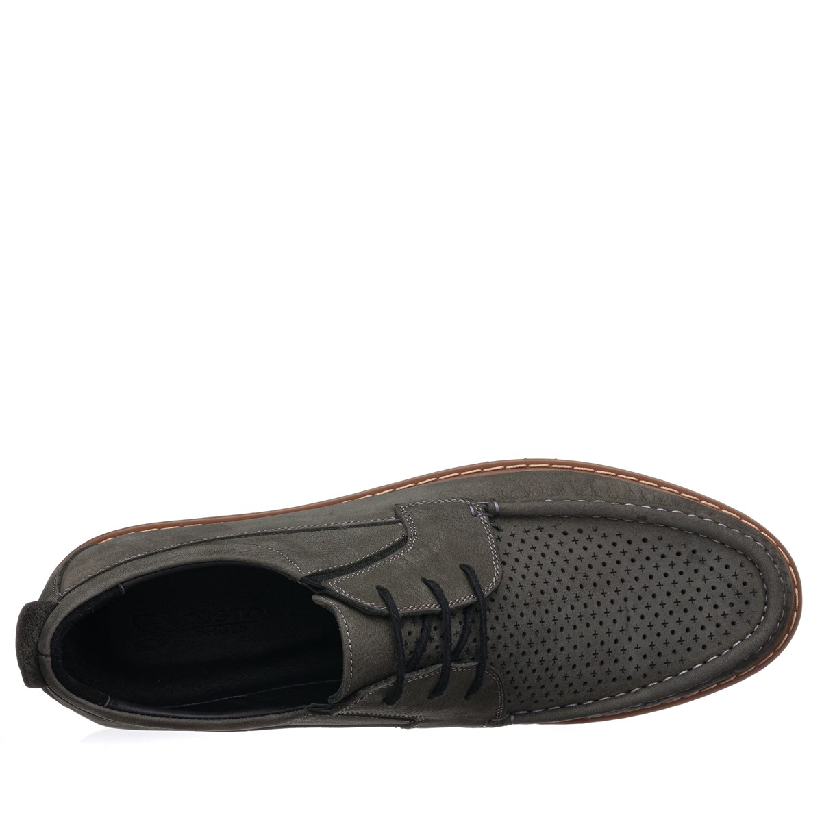 45 Numara 46 numara 47 Numara 48 numara 49 numara 50 numara Büyük Numara Erkek Nubuk Deri Ayakkabı - KRT103 Gri